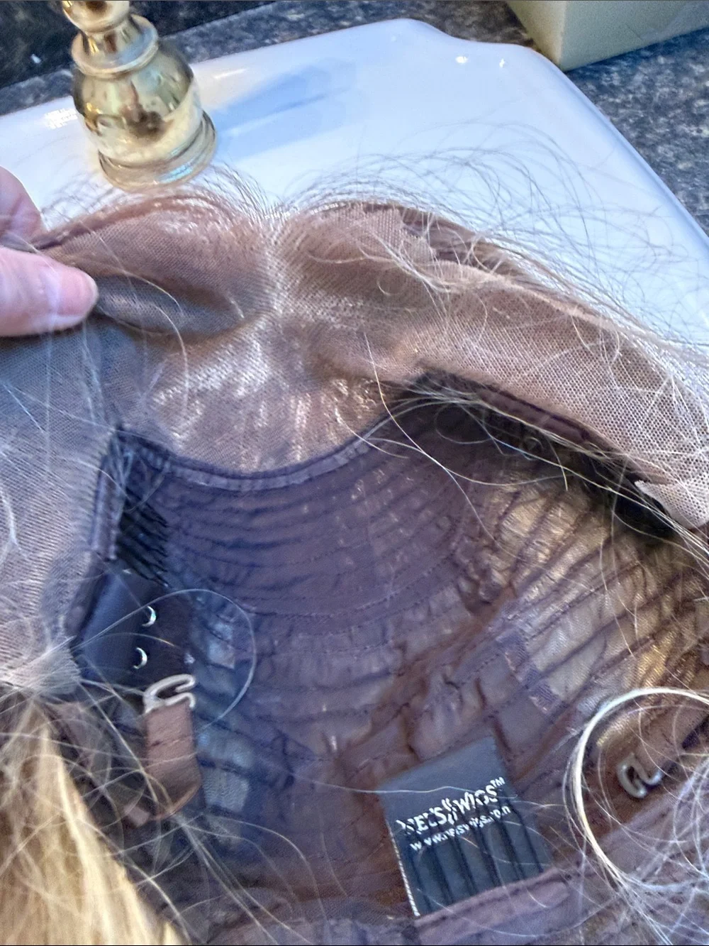 Lace front part anywhere Blonde wig with dark roots